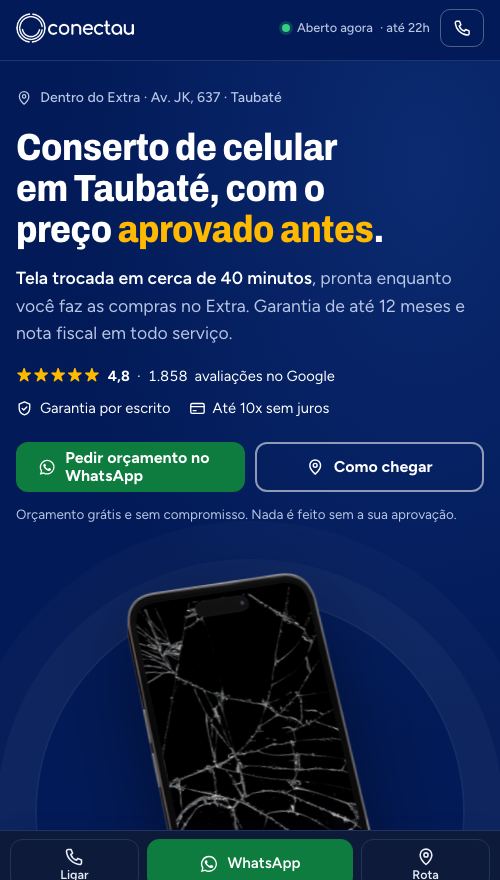 Conectau no celular.