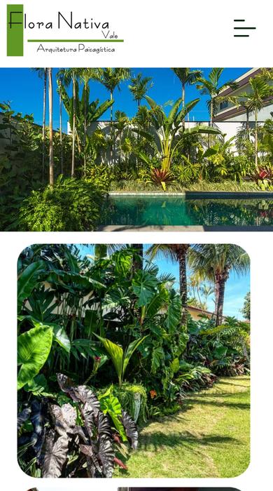 Site atual da Flora Nativa Vale, no Wix, aberto no celular