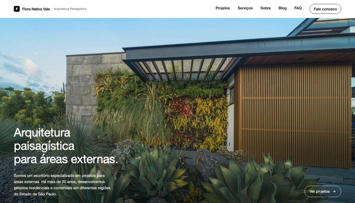 Site da Flora Nativa Vale no computador.